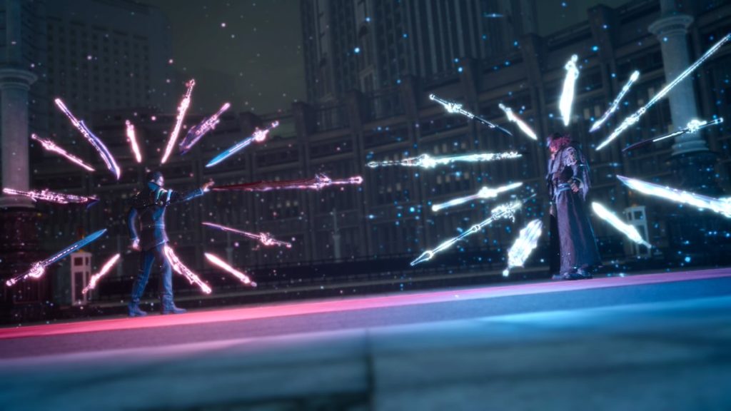 DLC『エピソードアーデン』のメインクエスト『復讐の炎』で戦闘するレギスのイメージ画像です。